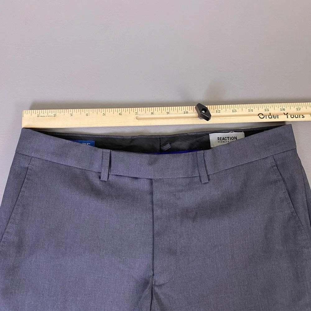 Kenneth Cole Reaction Techni-Cole Dress Pants Men's 33x32 Grey Stretch New‎ NWT